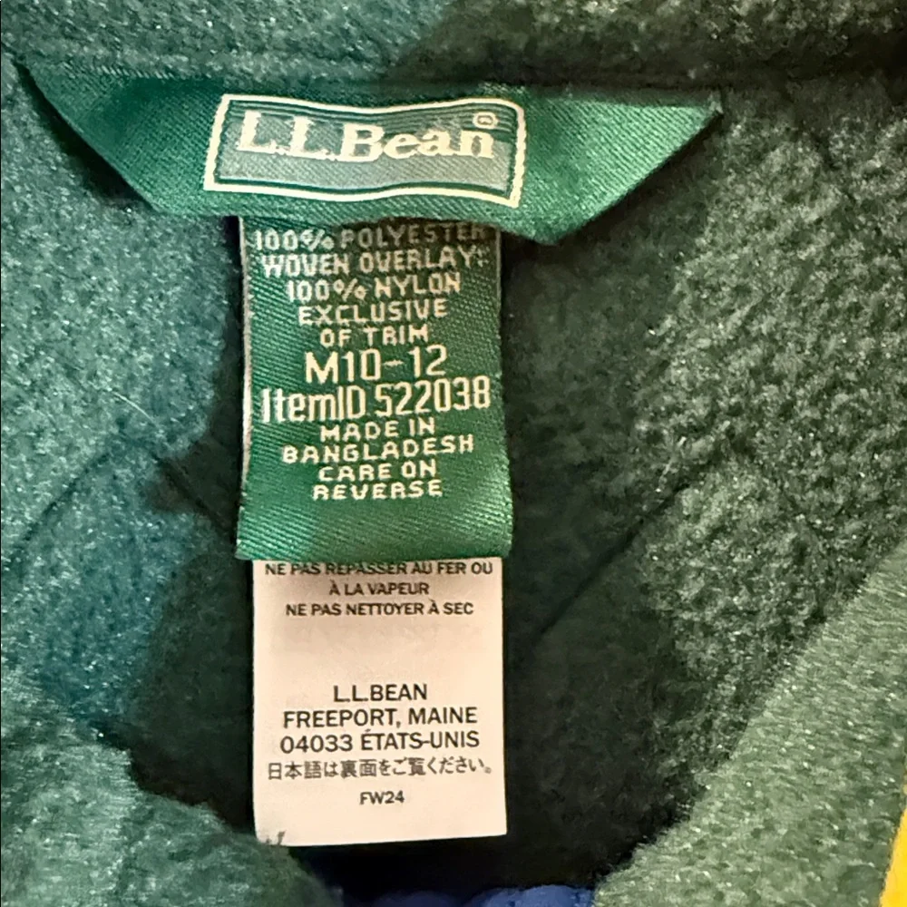 LL BEAN Kids' Mountain Classic Fleece Jacket, Mixed Media size 10-12